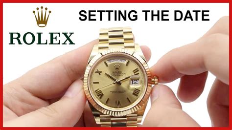 change date on rolex datejust|setting a Rolex day date.